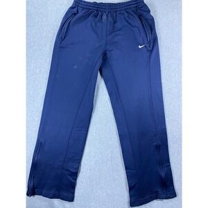 VTG Nike Fit Dry Track Pants Women Large Blue Straight Leg Elastic Waist Pull On